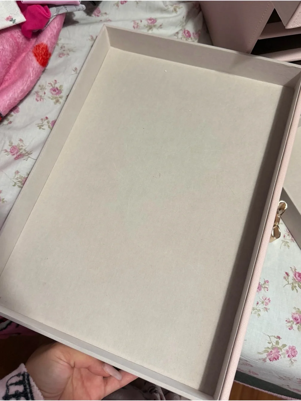 Soft Pink 3-Drawer Jewelry Organizer with Gold Bow Pulls